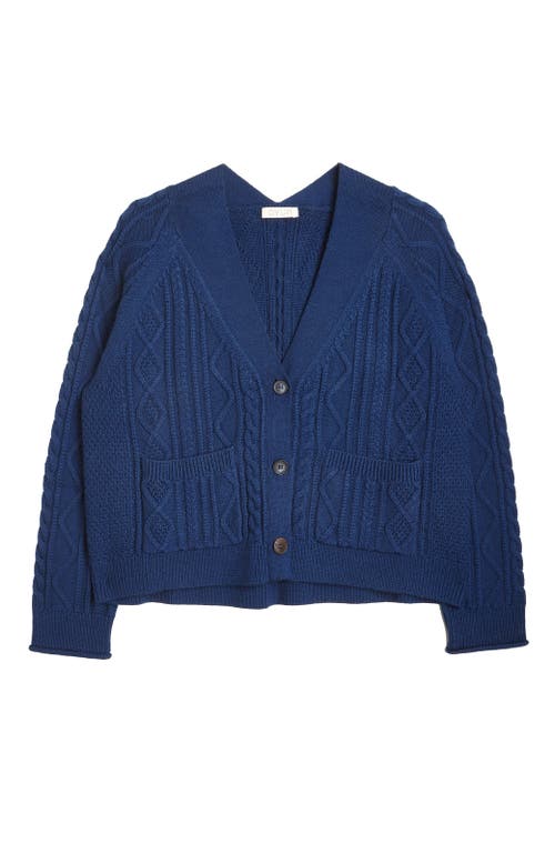 Oyun Cable Fisherman Cardigan In Azure Blue