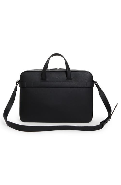 Ferragamo Twins Leather Briefcase In Nero
