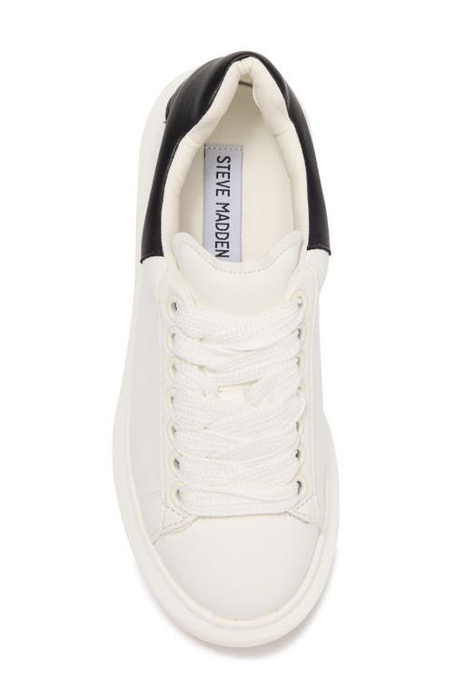 Shop Steve Madden Gaines Platform Sneaker In White/black