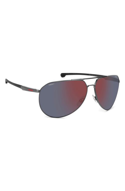 Shop Carrera Eyewear X Ducati Carduc 67mm Oversize Aviator Sunglasses In Black/red Mirror Polar