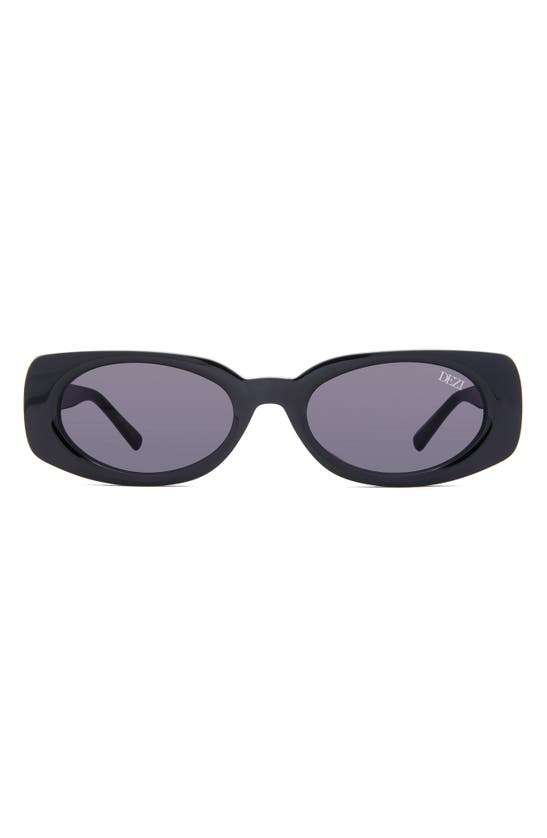 Shop Dezi Booked 52mm Rectangular Sunglasses In Black / Dark Smoke