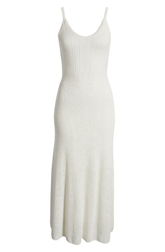 Shop Moon River Palm Tree Embroidered Knit Maxi Dress In Ivory