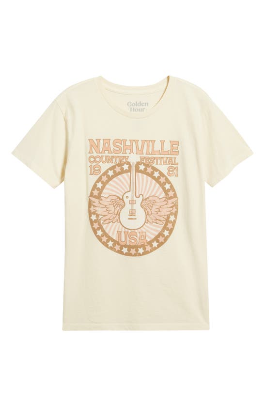 Shop Golden Hour Nashville Cotton Graphic T-shirt In Beige