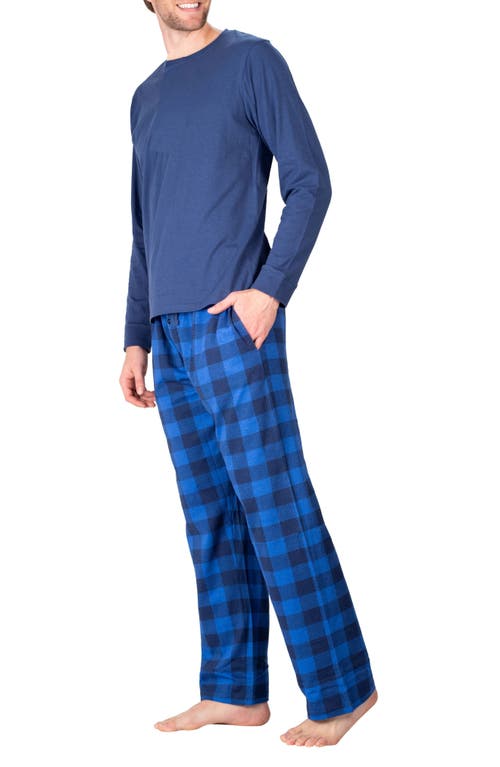 Sleephero Pajamas In Navy And Navy Buffalo Check