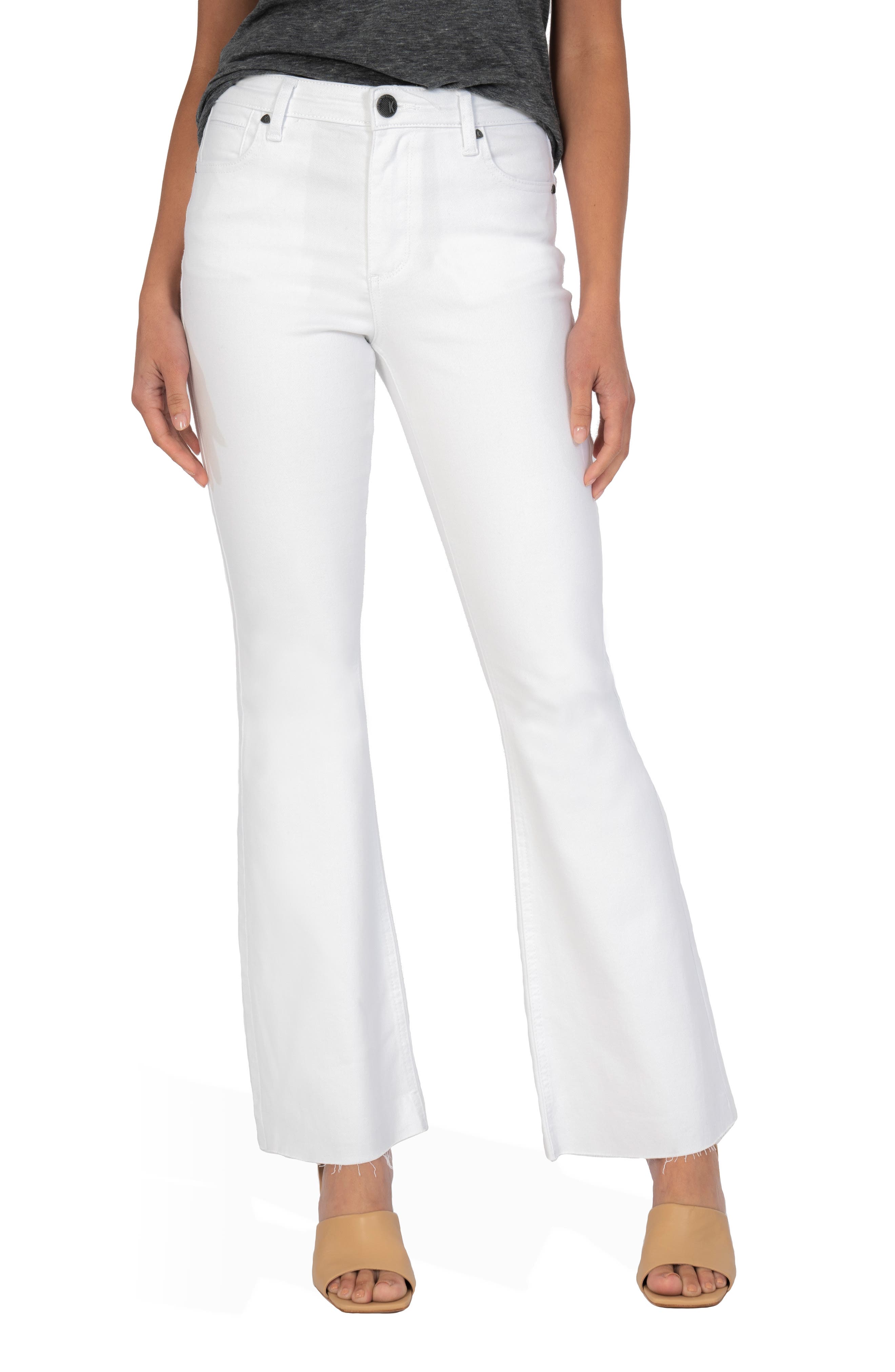 petite white flare jeans