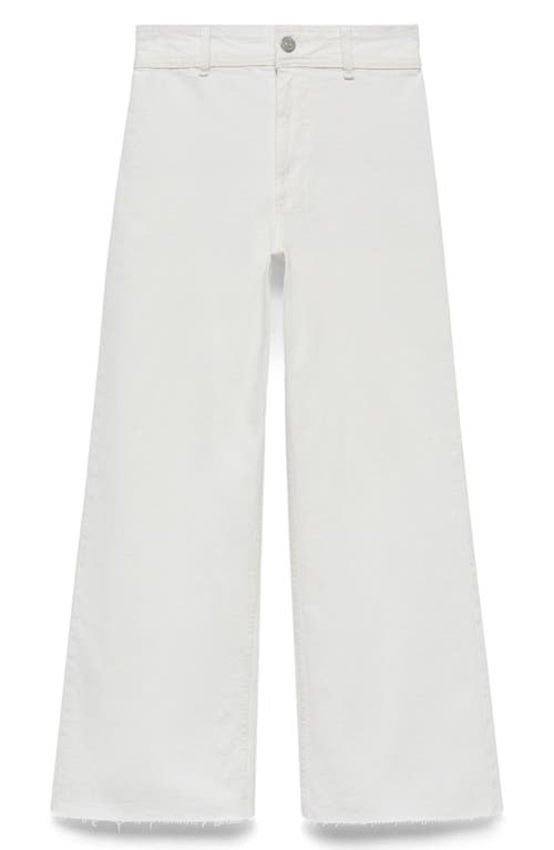 Mango High Waist Wide Leg Culotte Jeans In White
