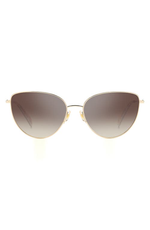 Shop Kate Spade New York 55mm Hailey/g/s Cat Eye Sunglasses In Gold/brown