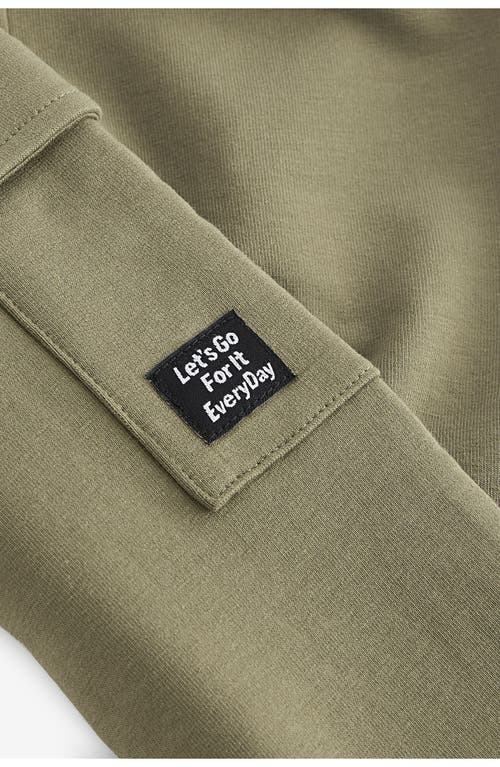 Next Kids' Stretch Cotton Cargo Joggers In Green