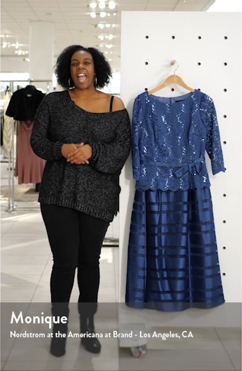 Alex Evenings Mixed Media Fit & Flare Dress Nordstrom