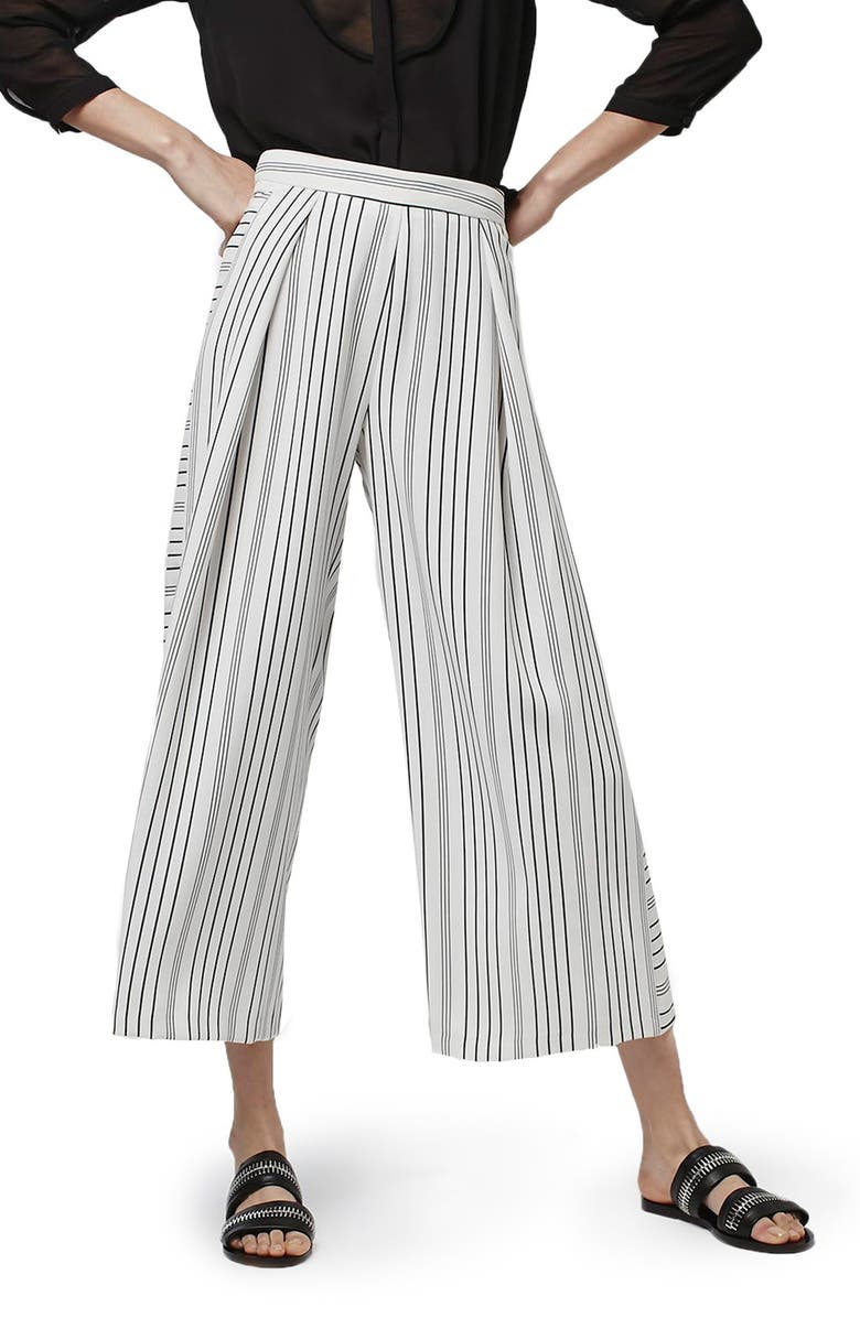 Topshop Stripe Crop Wide Leg Trousers | Nordstrom