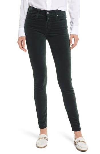 Ag Velvet Farrah High Rise Skinny Pants In Ville Pine