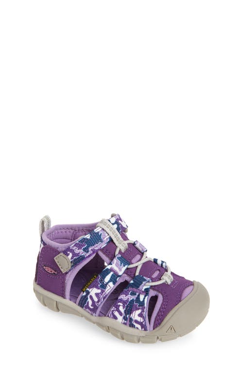 Shop Keen Kids' Seacamp Ii Cnx Water Friendly Sandal In Camo/tillandsia Purple