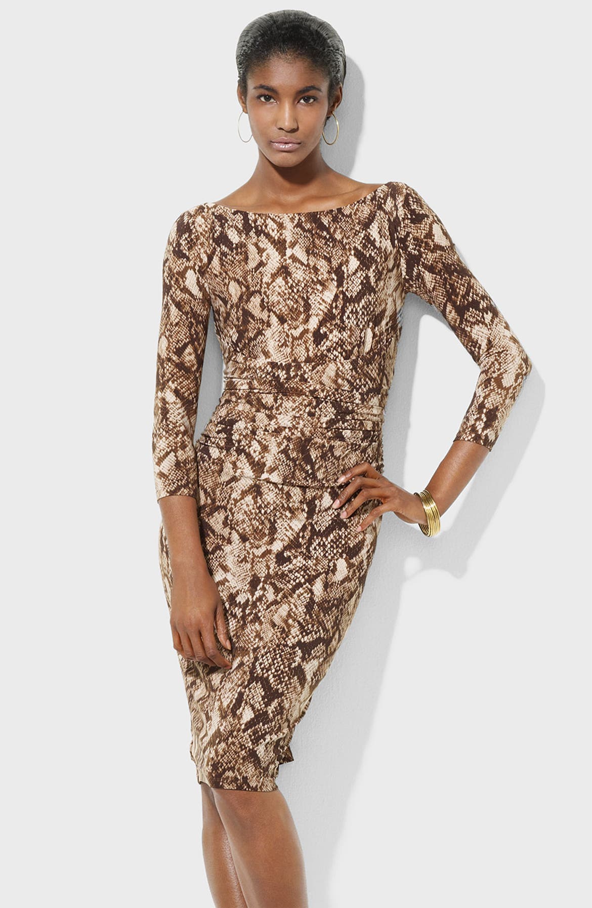 Lauren Ralph Lauren Python Print Jersey Sheath Dress | Nordstrom