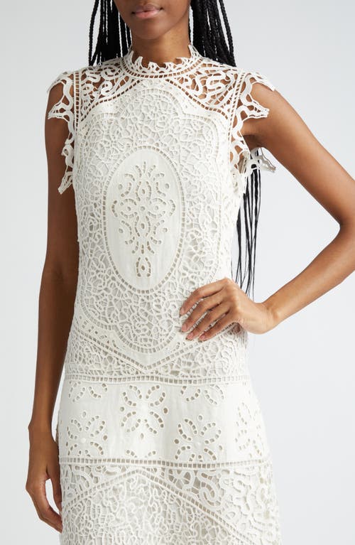 Shop Ulla Johnson Flora Eyelet Sleeveless Linen Maxi Dress In Pristine