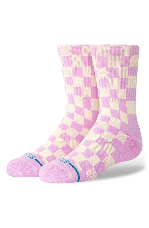 Stance Kids' Checkidy Crew Socks in Lilacice at Nordstrom, Size Large