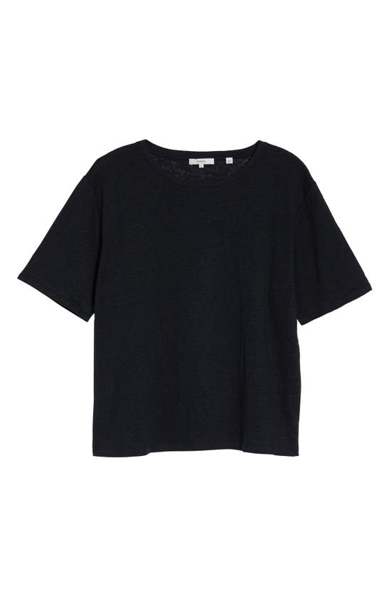 Vince Relaxed Linen Crewneck T-shirt In Coastal