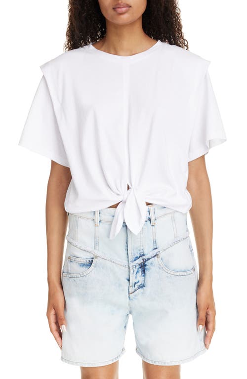 Isabel Marant Zelikia Modern Tie Front Cotton Jersey Top at Nordstrom,