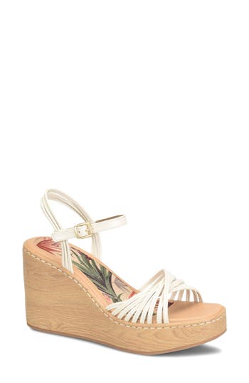 B O C By Børn Catalina Platform Wedge Sandal In Cream