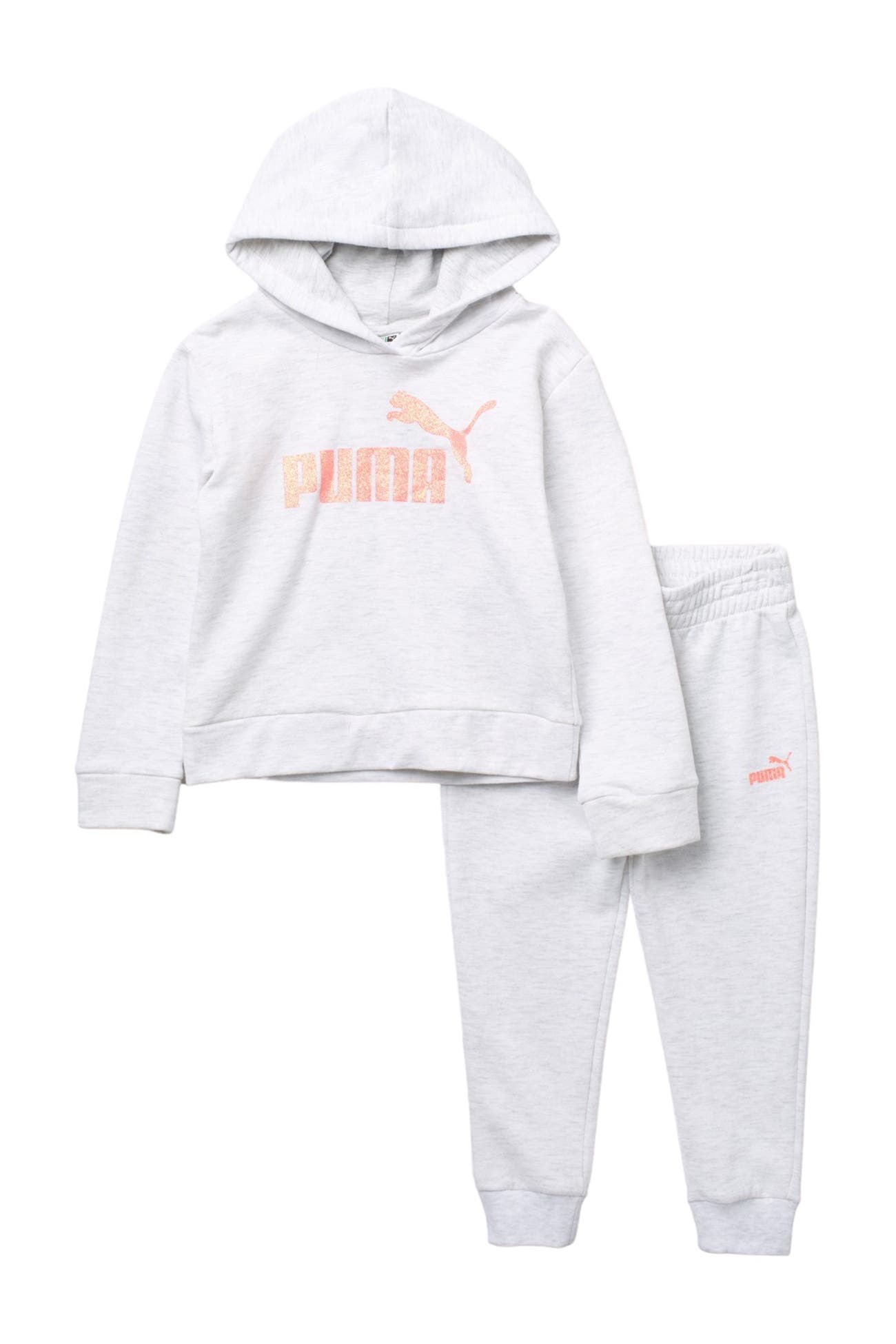 PUMA Fleece Hoodie & Joggers Set Nordstrom Rack