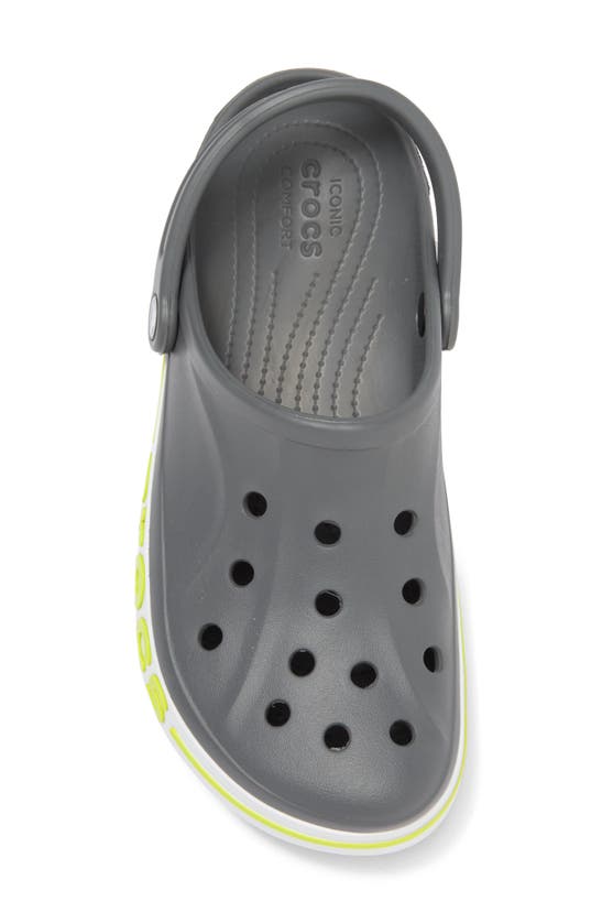 Shop Crocs Bayaband Comfort Clog In Slate Grey Lime Punch