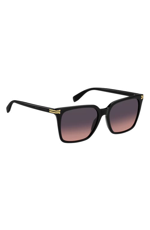 Shop Marc Jacobs 55mm Square Sunglasses In Black/grey Shaded Pink