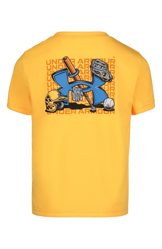Shop Under Armour Kids' Ua Tech™ Baseball Logo Performance Graphic T-shirt In Nova Orange