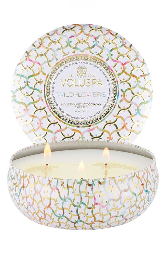 Voluspa Wildflowers 3-wick Tin Candle In Wildflowers