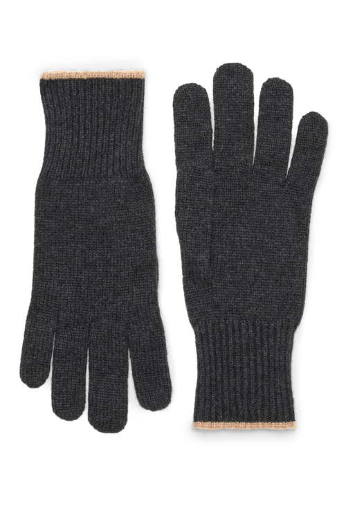 Shop Brunello Cucinelli Cashmere Knit Gloves In Anthracite