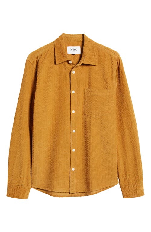 Shop Wax London Shelly Seersucker Button-up Shirt In Tan