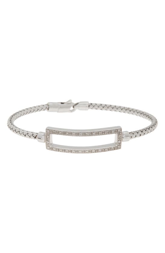 Meshmerise 18k Gold Plated Stainless Steel Diamond Bangle Bracelet In White Gold
