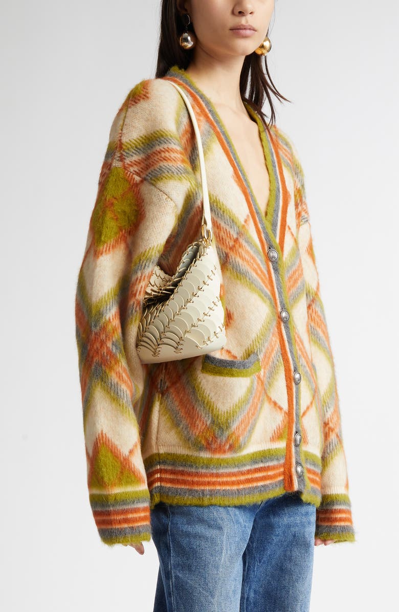 Rabanne Sac Leather Hobo Bag, Alternate, color, Cream / Gold