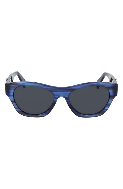 Lanvin Mother & Child 55mm Rectangle Sunglasses in Striped Blue