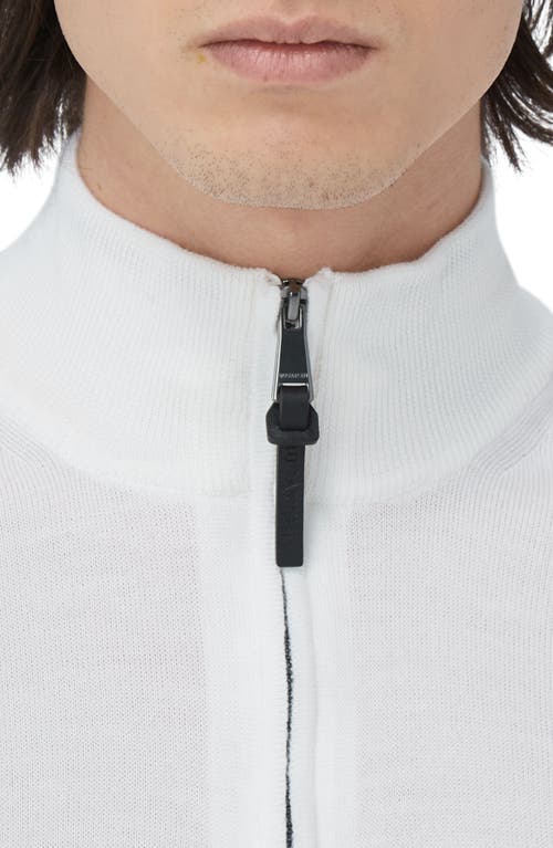 Bugatchi Merino Wool Quarter Zip Pullover In Chalk