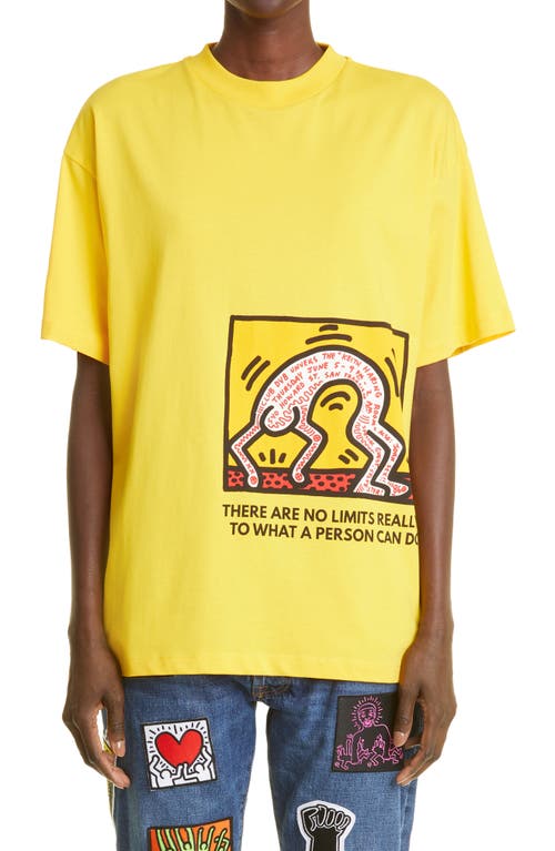 HFD x Keith Haring Unisex No Limits Graphic Tee in Yellow