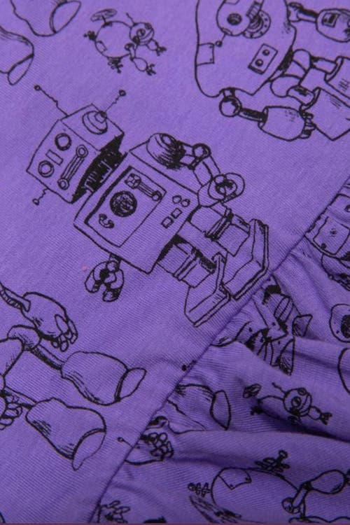 Worthy Threads Printed Long Sleeve Bubble Romper In Robots
