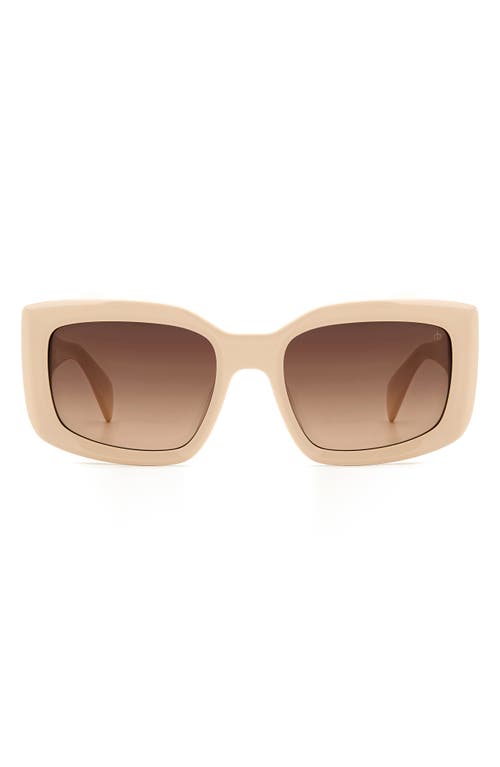 54mm Gradient Rectangular Sunglasses in Beige/Brown Gradient