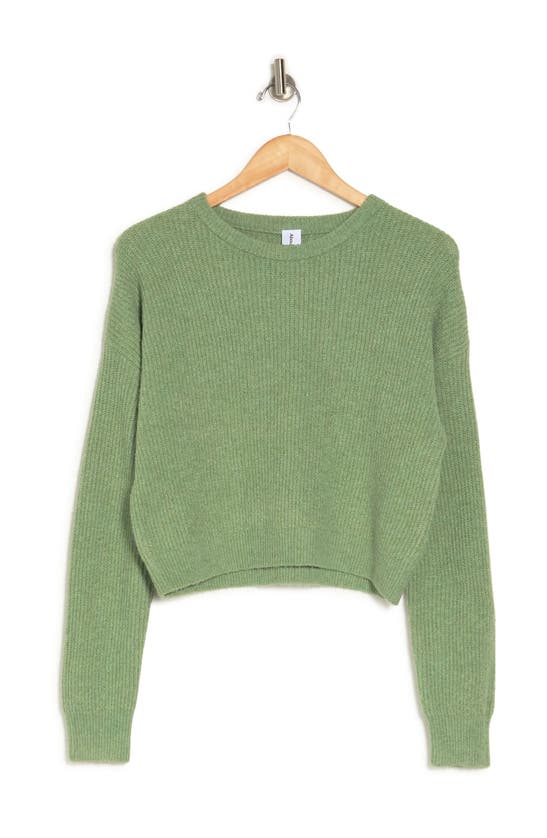 Abound Cozy Crew Neck Sweater In Green Hedge