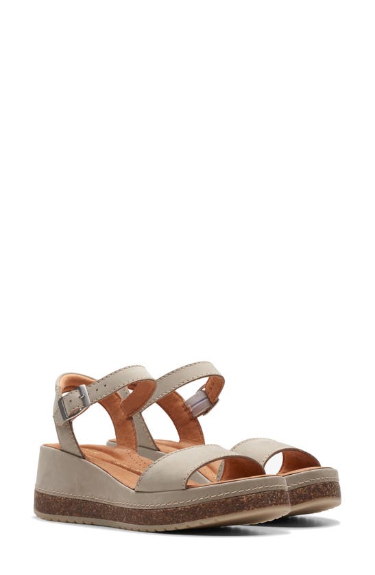 Shop Clarks Kassanda Lily Wedge Sandal In Stone Nubuck