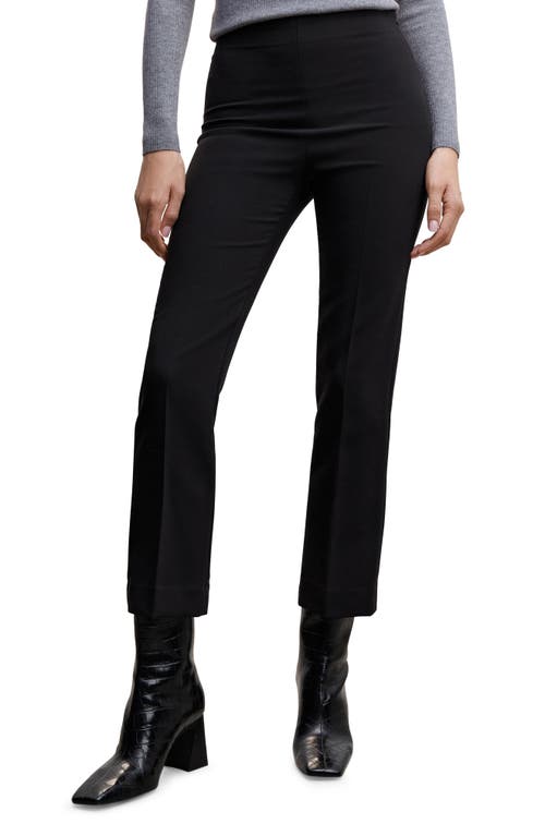 MANGO Crop Straight Leg Pants in Black at Nordstrom, Size Xx-Large