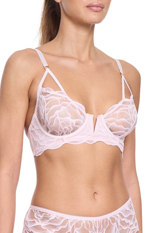 Shop Hanky Panky Strappy Lace & Mesh Underwire Bra In Vie En Rose Pink