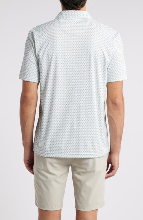 Shop Swannies Caleb Medallion Print Golf Polo In Surf Spray