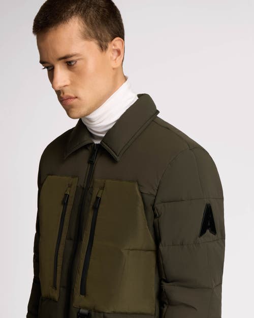 Alpenhaus Berdiac Lightweight Transitional Mixed Media Quilted Jacket In Moss