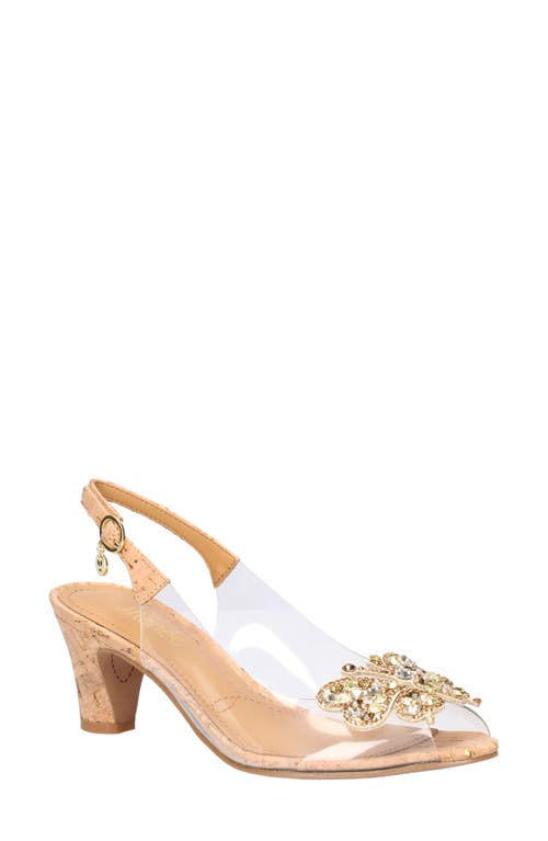 J. Reneé Kerensa Crystal Butterfly Slingback Pump In Neutral