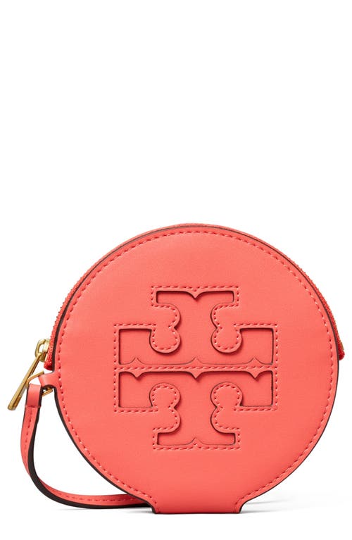 Shop Tory Burch Ella Bio Circle Zip Card Case In Coral Crush