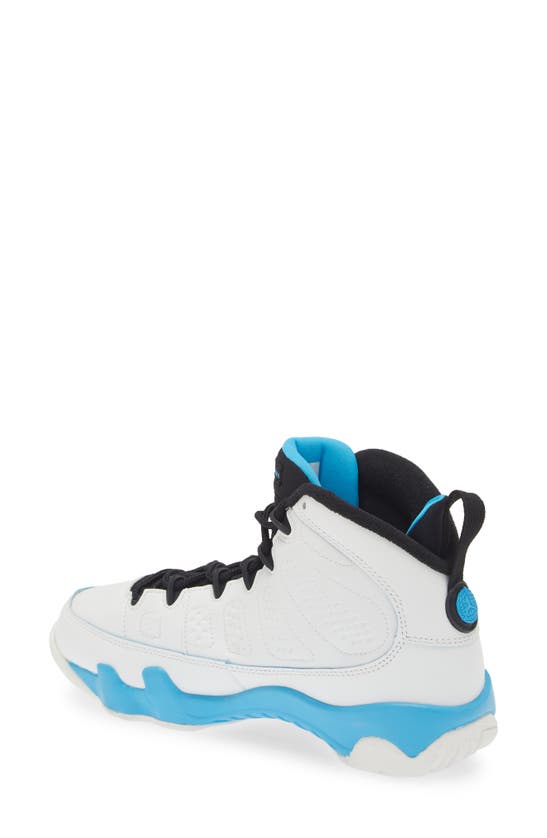 Shop Jordan Kids' Air  9 Retro 'powder Blue' High Top Sneaker In White/ Black/ Powder Blue