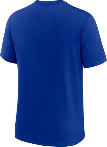 Men's Nike Royal Los Angeles Rams Wordmark Logo Tri-Blend T-Shirt