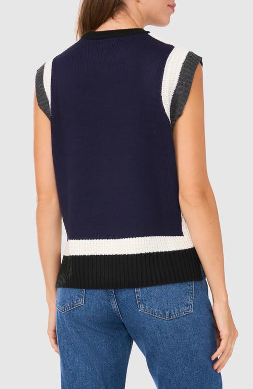 Shop Halogenr Halogen(r) Colorblock Crewneck Sweater Vest In Denim Heather Blue