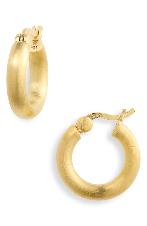 Tom Wood Small Thick Classic Hoop Earrings in Sterling Silver /9K Gold