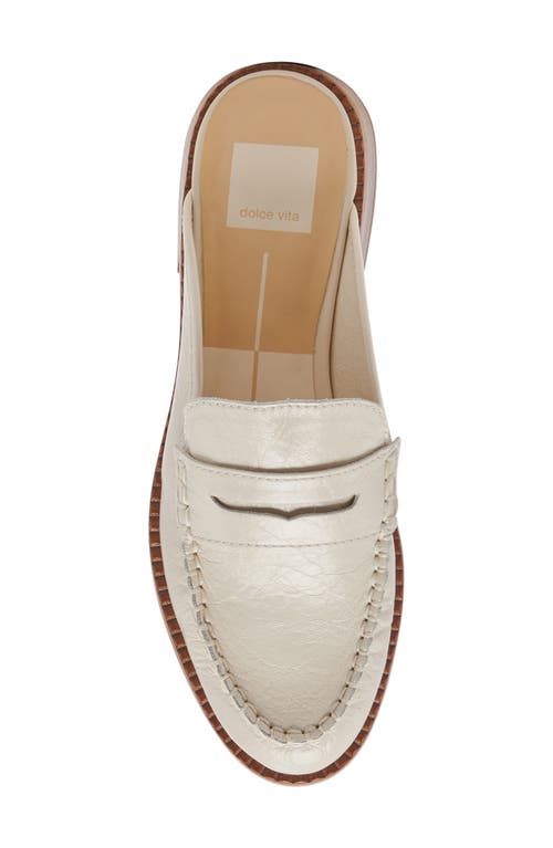 Shop Dolce Vita Havan Loafer Mule In Creme Crinkle Patent