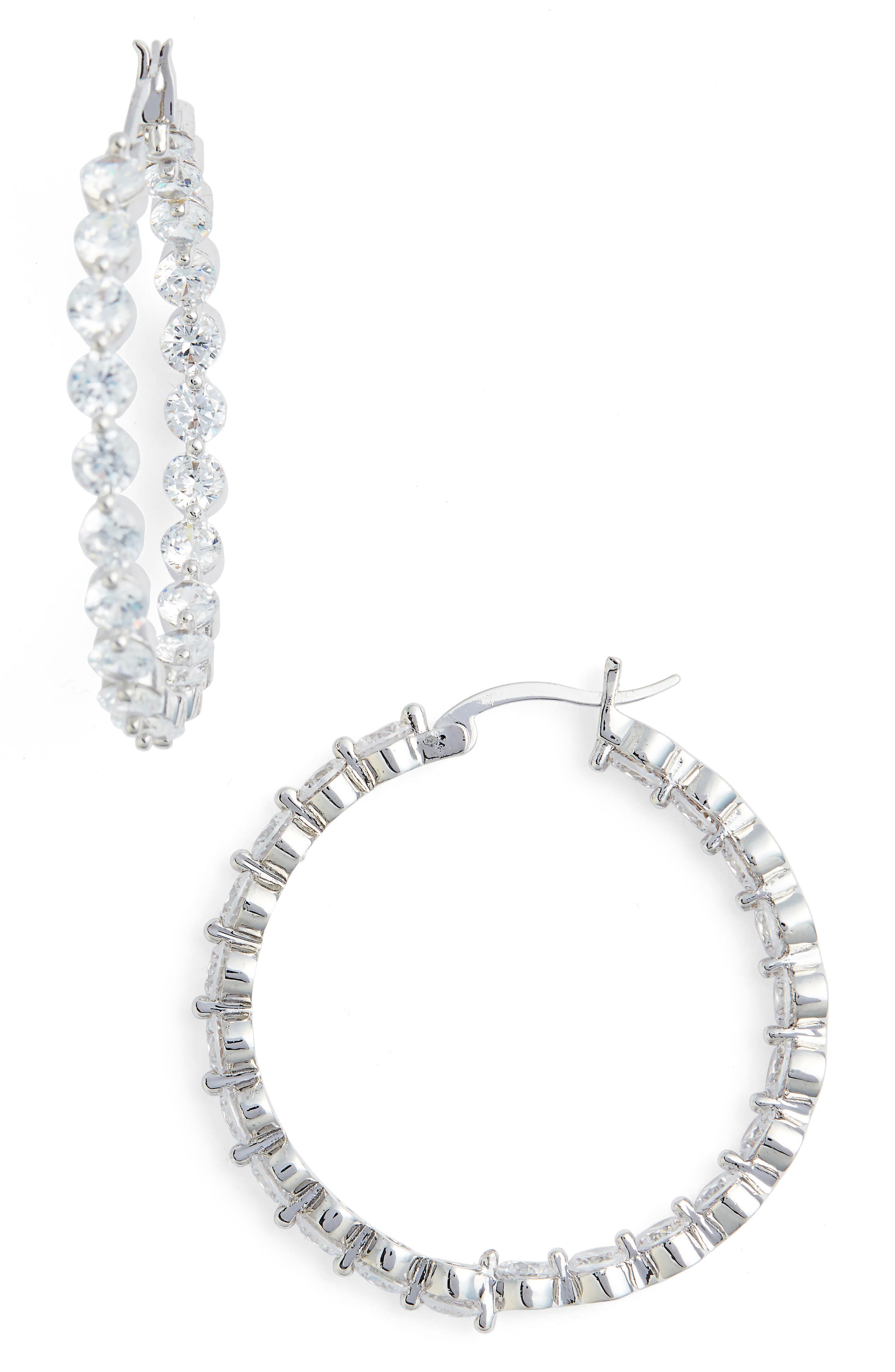 Nina Large Cubic Zirconia Hoop Earrings. Nordstrom